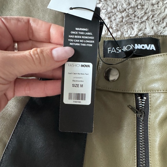 Fashion Nova Olive and Black Pants - Picture 2 of 4